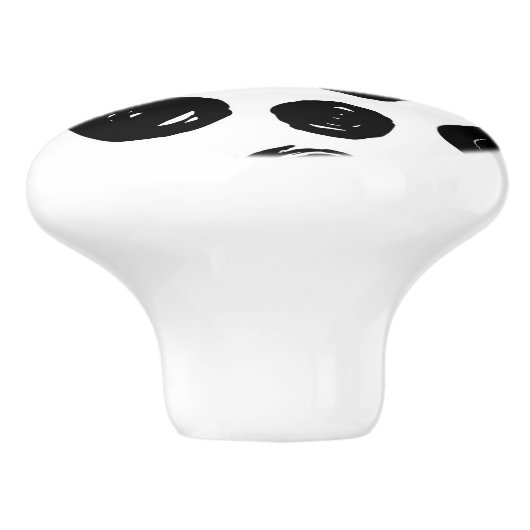 シンプルで粋で黒い水玉模様の陶磁器のノブ セラミックノブ (側面)