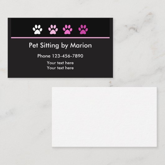 シンプルで粋なペット付き添いの名刺 名刺 (正面/裏面)