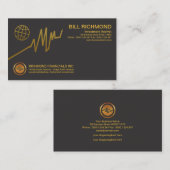 シンプルで精力的な金ゴールド全体的なグラフ投資 名刺 (正面/裏面)