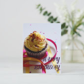 シンプルで素敵なハッピーバースデー カスタム ポストカード (スタンド正面)