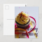 シンプルで素敵なハッピーバースデー カスタム ポストカード (正面/裏面)