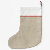 シンプルで素朴なベージュおよび赤くパーソナライズなストッキング スモールクリスマスストッキング (裏面)