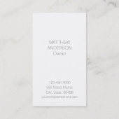 シンプルで素朴な家のモダンな専門の垂直 名刺 (裏面)