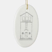 シンプルで素朴な家の新しい住所引っ越し祝いパーティー セラミックオーナメント (右)