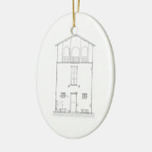 シンプルで素朴な家の新しい住所引っ越し祝いパーティー セラミックオーナメント (左)