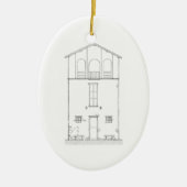 シンプルで素朴な家の新しい住所引っ越し祝いパーティー セラミックオーナメント (正面)