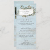 シンプルで素朴な木製の植物のハーブの結婚式メニュー メニュー (正面/裏面)