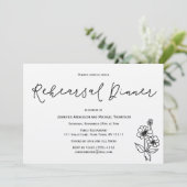 シンプルで素朴な植物の花のリハーサルの夕食 招待状 (スタンド正面)