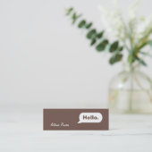 シンプルで細いIMメッセージの名刺の茶色 スキニー名刺 (スタンド正面)