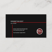 シンプルで絶妙で黒い創設者CEO 名刺 (裏面)