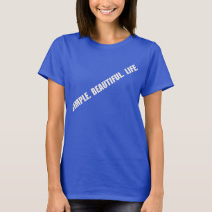 シンプルで美しい生命斜めの軽いクリームの文字 Tシャツ