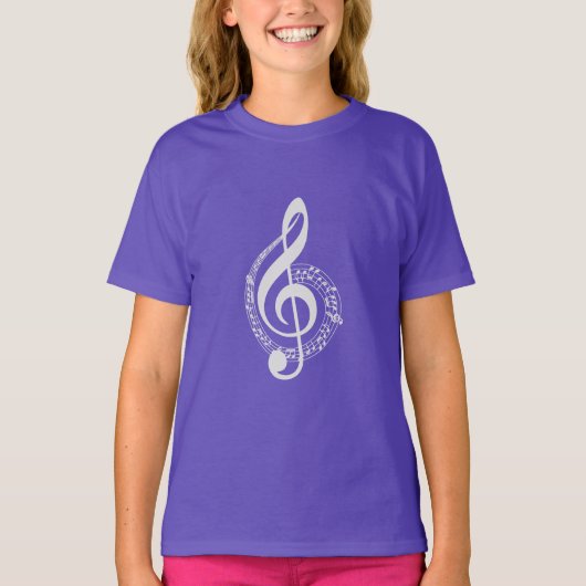 シンプルで美しい音楽の音符のグラフィック Tシャツ (正面)