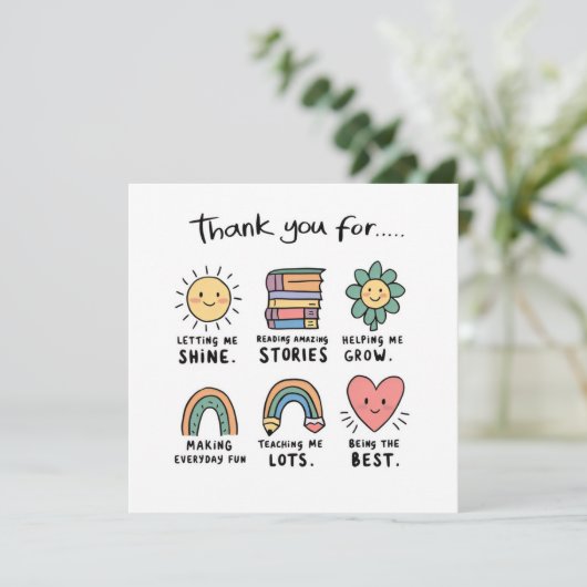 シンプルで美しい サンキューカード (スタンド正面)