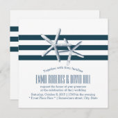 シンプルで航海のなヒトデの結婚式招待状 招待状 (正面/裏面)