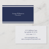 シンプルで航海のな濃紺および白 名刺 (正面/裏面)