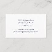 シンプルで航海のな濃紺および白 名刺 (裏面)