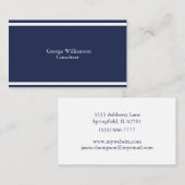 シンプルで航海のな濃紺および白 名刺 (正面/裏面)