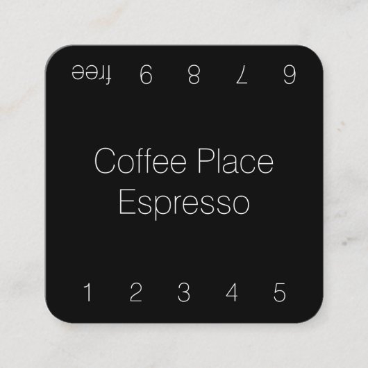 シンプルで薄く暗いロイヤリティのコーヒーパンチカード ロイヤリティカード (正面)
