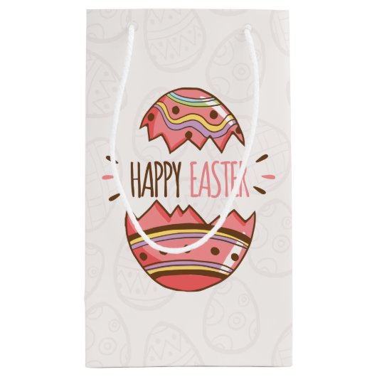 シンプルで装飾的なイースターエッグ|のギフトバッグ スモールペーパーバッグ (裏面)