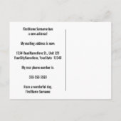 シンプルで謙虚な新しい家のはがき 案内ポストカード (裏面)