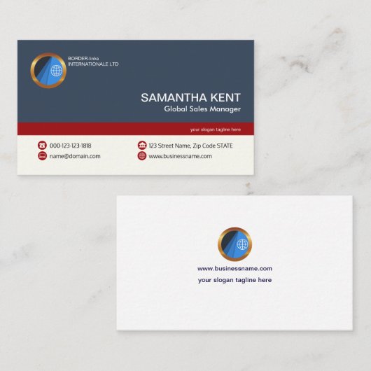 シンプルで豪華なレトロの表のコラムのマーケティング 名刺 (正面/裏面)