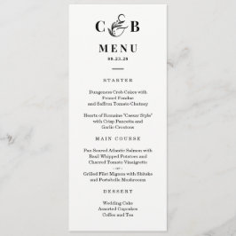 シンプルで豪華な編集可能結婚カラーのメニューカード プログラム