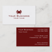 シンプルで赤いカニのカスタムな名刺 名刺 (正面/裏面)