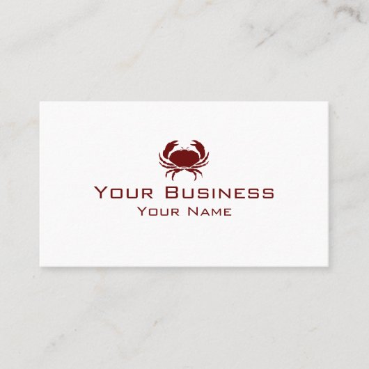 シンプルで赤いカニのカスタムな名刺 名刺 (正面)