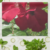 シンプルで赤いバラ キッチンタオル (折り畳み)