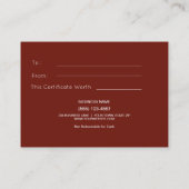 シンプルで赤い納屋木|素朴なギフト券 割引カード (裏面)