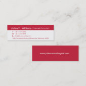 シンプルで赤く及び白く細い赤の背部名刺 スキニー名刺 (正面/裏面)