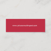 シンプルで赤く及び白く細い赤の背部名刺 スキニー名刺 (裏面)