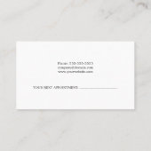 シンプルで赤く白い美容師のアポイントメントカード 予約カード (裏面)