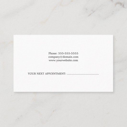 シンプルで赤く白い美容師のアポイントメントカード 予約カード (裏面)