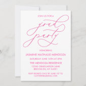 シンプルで遊び心のあるカリグラフィー卒業式招待状 招待状 (正面)