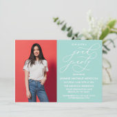 シンプルで遊び心のあるカリグラフィー卒業式招待状 招待状 (スタンド正面)