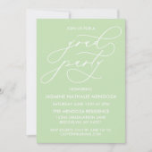 シンプルで遊び心のあるカリグラフィー卒業式招待状 招待状 (正面)