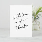 シンプルで遊び心のある愛と感謝の手書き サンキューカード (スタンド正面)