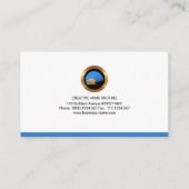 シンプルで青い家の屋根のエレガントでスタイリッシュな屋根葺き職人 名刺 (裏面)