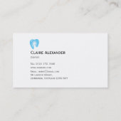 シンプルで青い歯科医の名刺 名刺 (裏面)