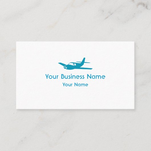 シンプルで青い飛行機のカスタムな名刺 名刺 (正面)