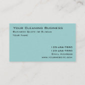 シンプルで青くカスタマイズ可能なクリーニングの名刺 名刺 (裏面)