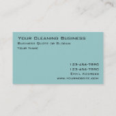 シンプルで青くカスタマイズ可能なクリーニングの名刺 名刺 (裏面)