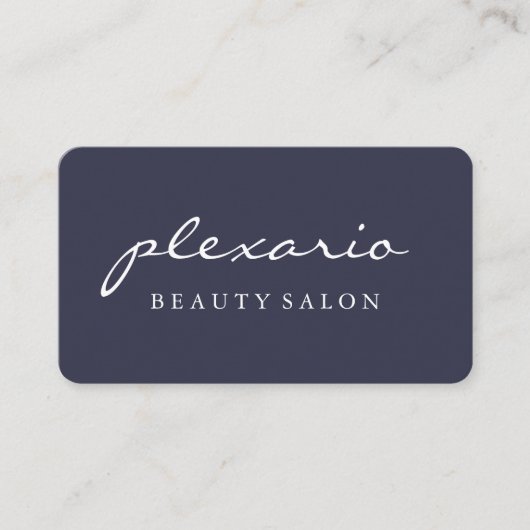 シンプルで青くモダンな美容院 名刺 (正面)