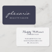 シンプルで青くモダンな美容院 名刺 (正面/裏面)