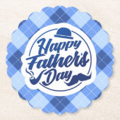 シンプルで青く幸せな父の日|のコースター ペーパーコースター (正面)
