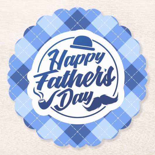 シンプルで青く幸せな父の日|のコースター ペーパーコースター (正面)