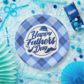 シンプルで青く幸せな父の日|の紙皿 ペーパープレート (パーティー)