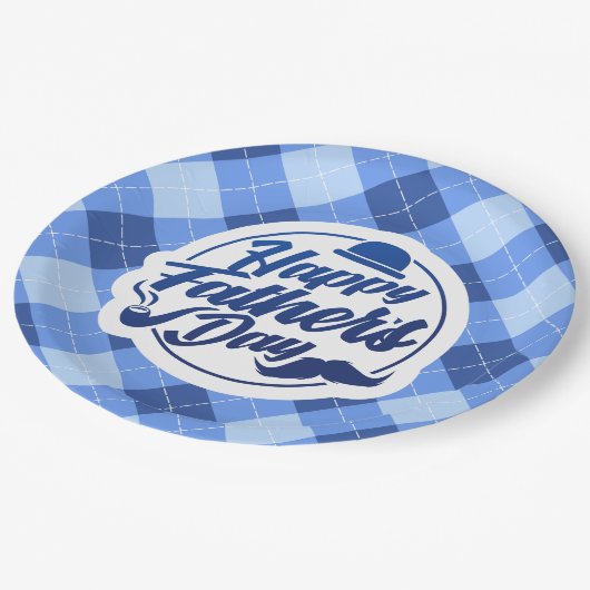 シンプルで青く幸せな父の日|の紙皿 ペーパープレート (アングル)