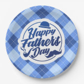 シンプルで青く幸せな父の日|の紙皿 ペーパープレート (正面)